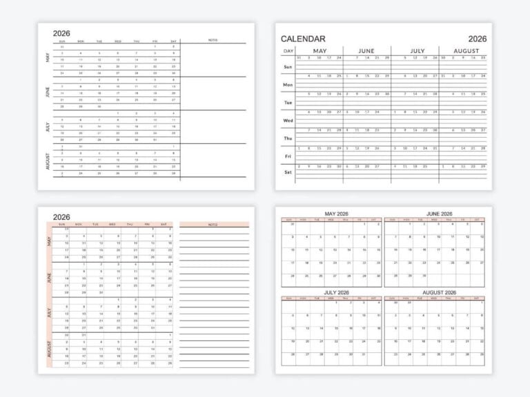 Free Printable 2026 Calendars | Monthly & Weekly Templates