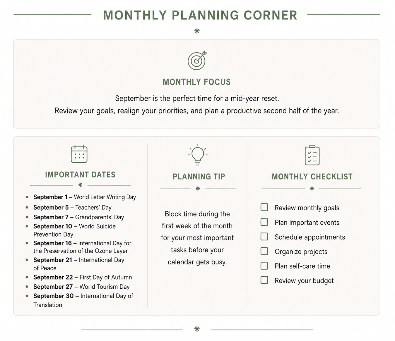 Monthly Focus September 2026