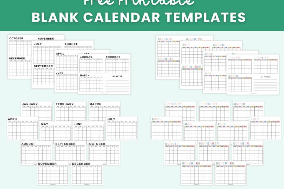 Free Printable Blank Calendar