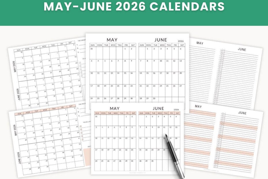 May-June 2026 Printable Free Calendar