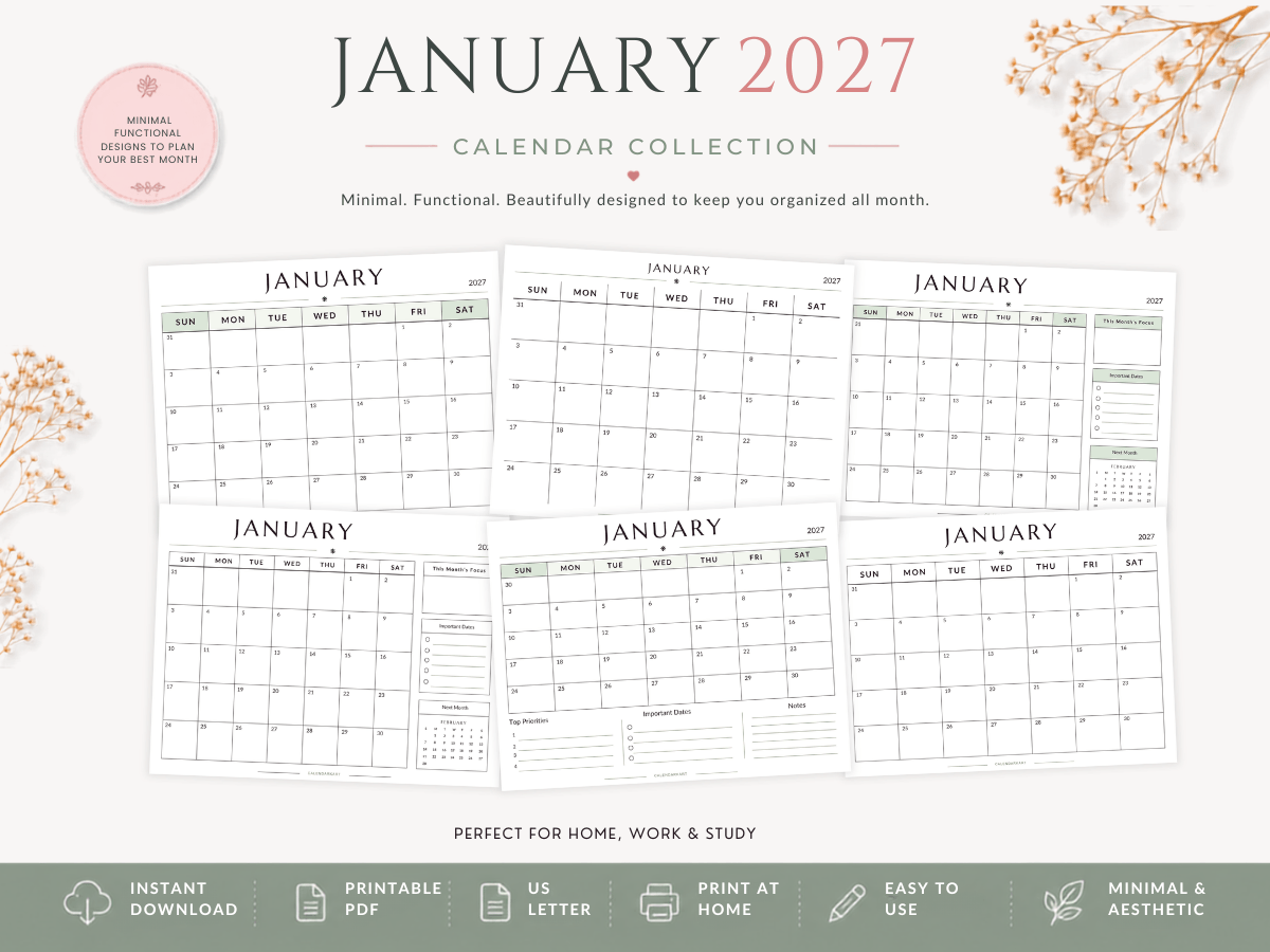 January 2027 Monthly Feature images