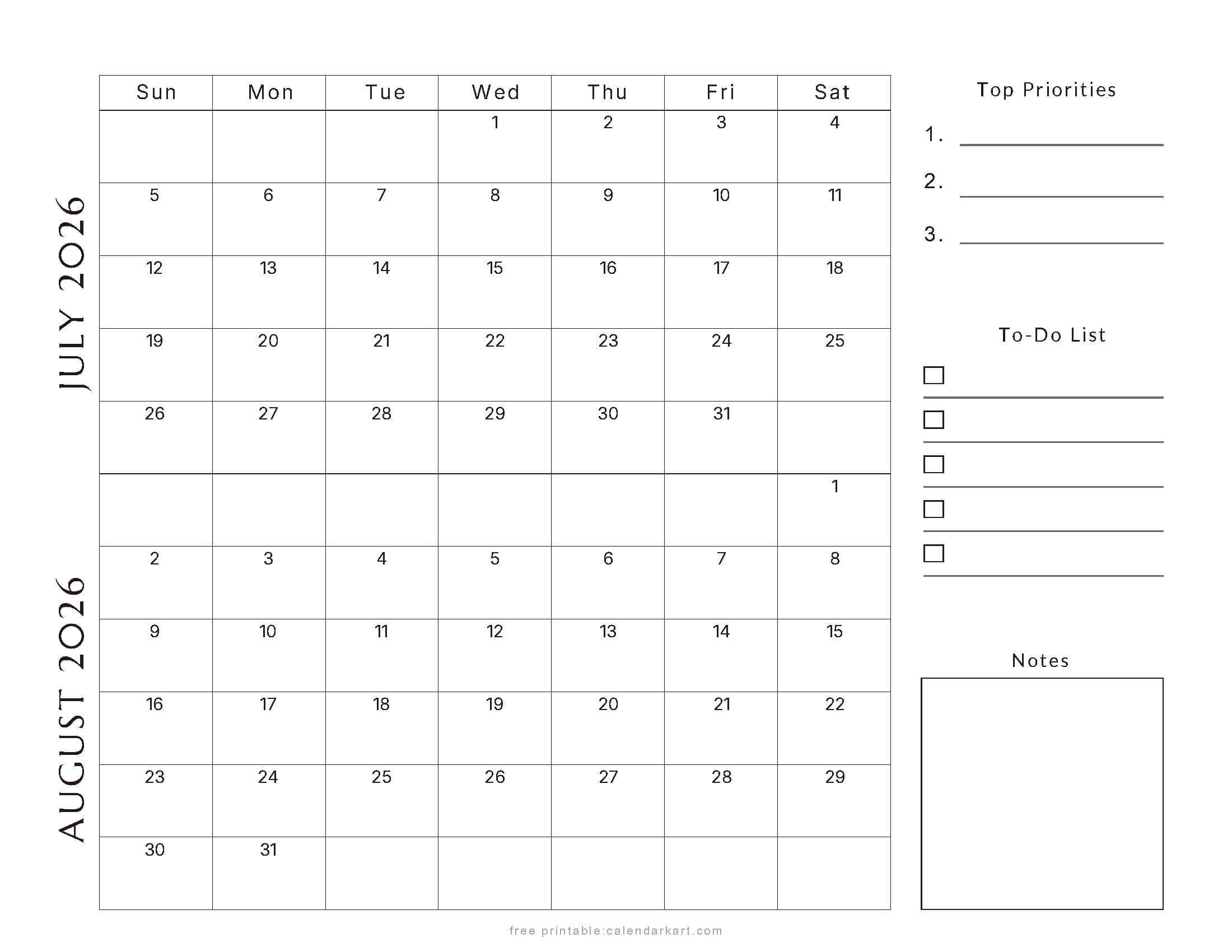 July-August Bi Monthly Calendar 2026 4