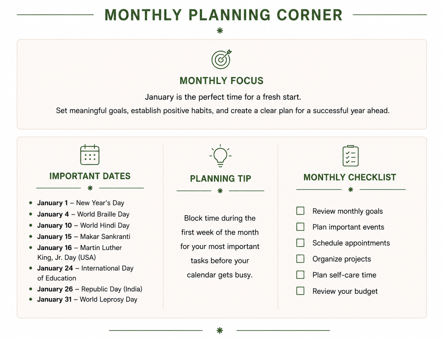 Monthly Focus August 2027