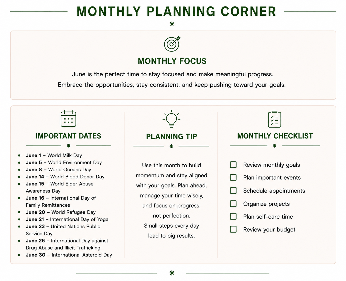 Monthly Focus June 2027