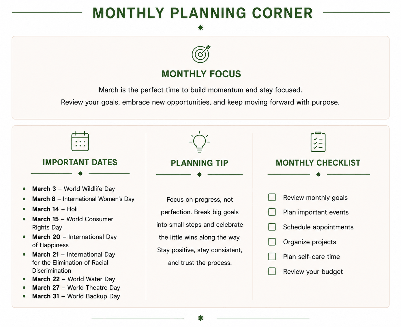 Monthly Focus March 2027