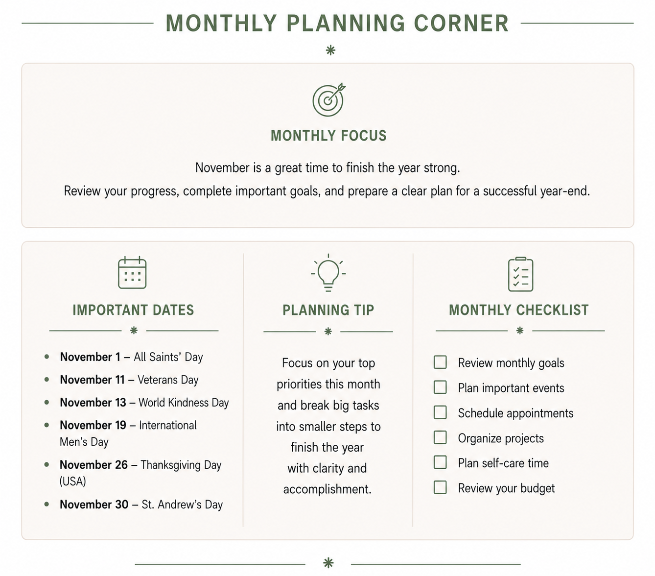 Monthly Focus November 2026