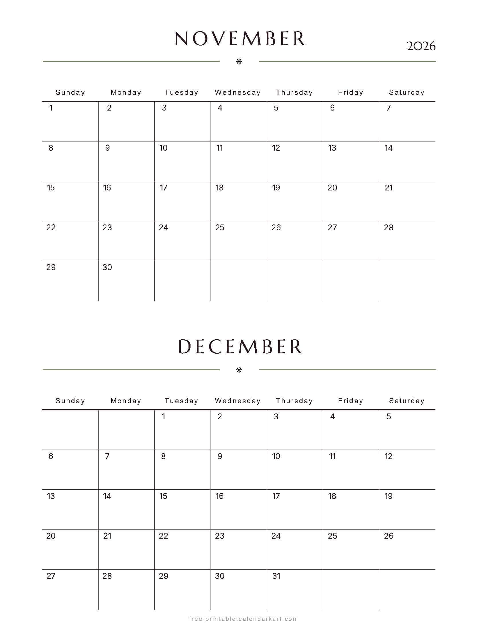 November-December Bi Monthly Calendar 2026 7