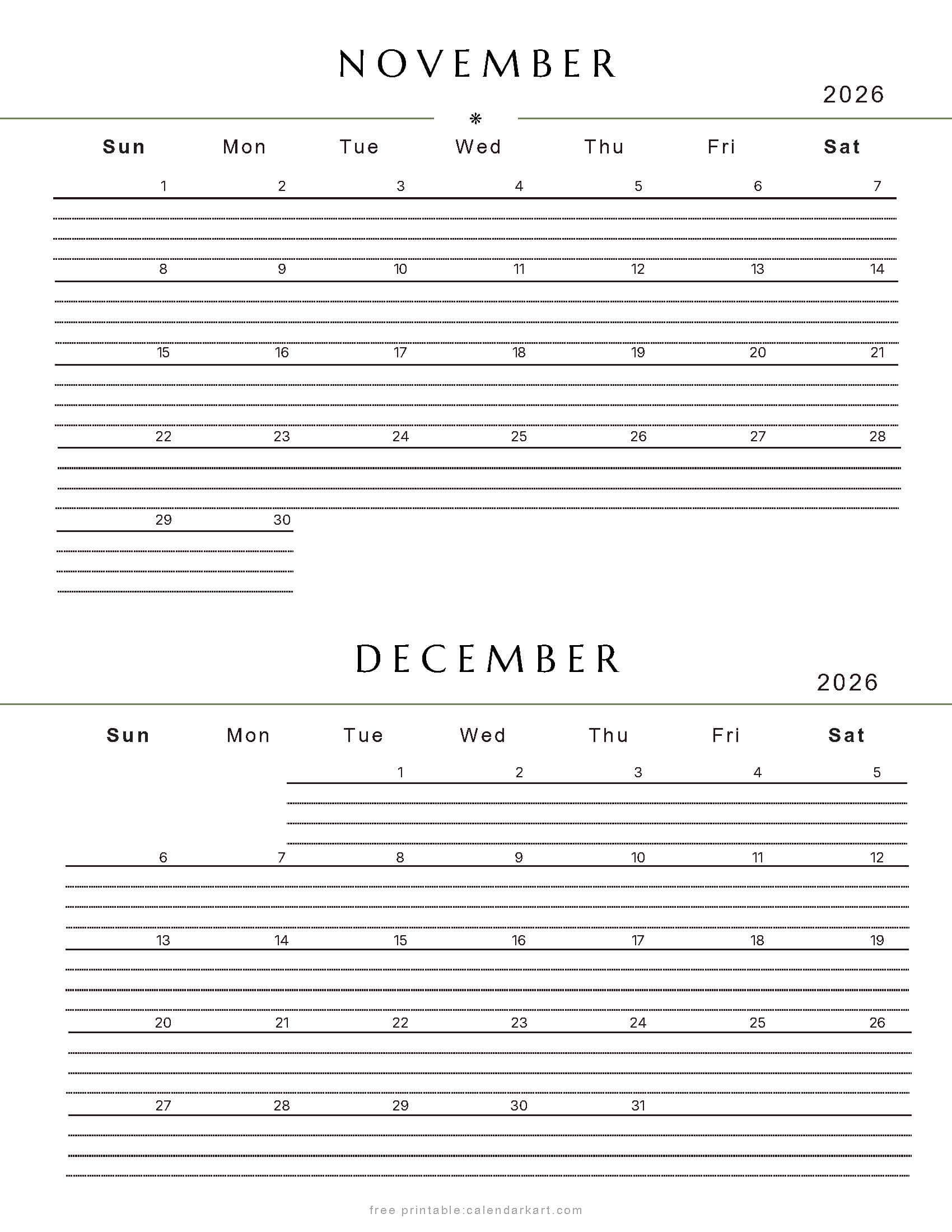November-December Bi Monthly Calendar 2026 8