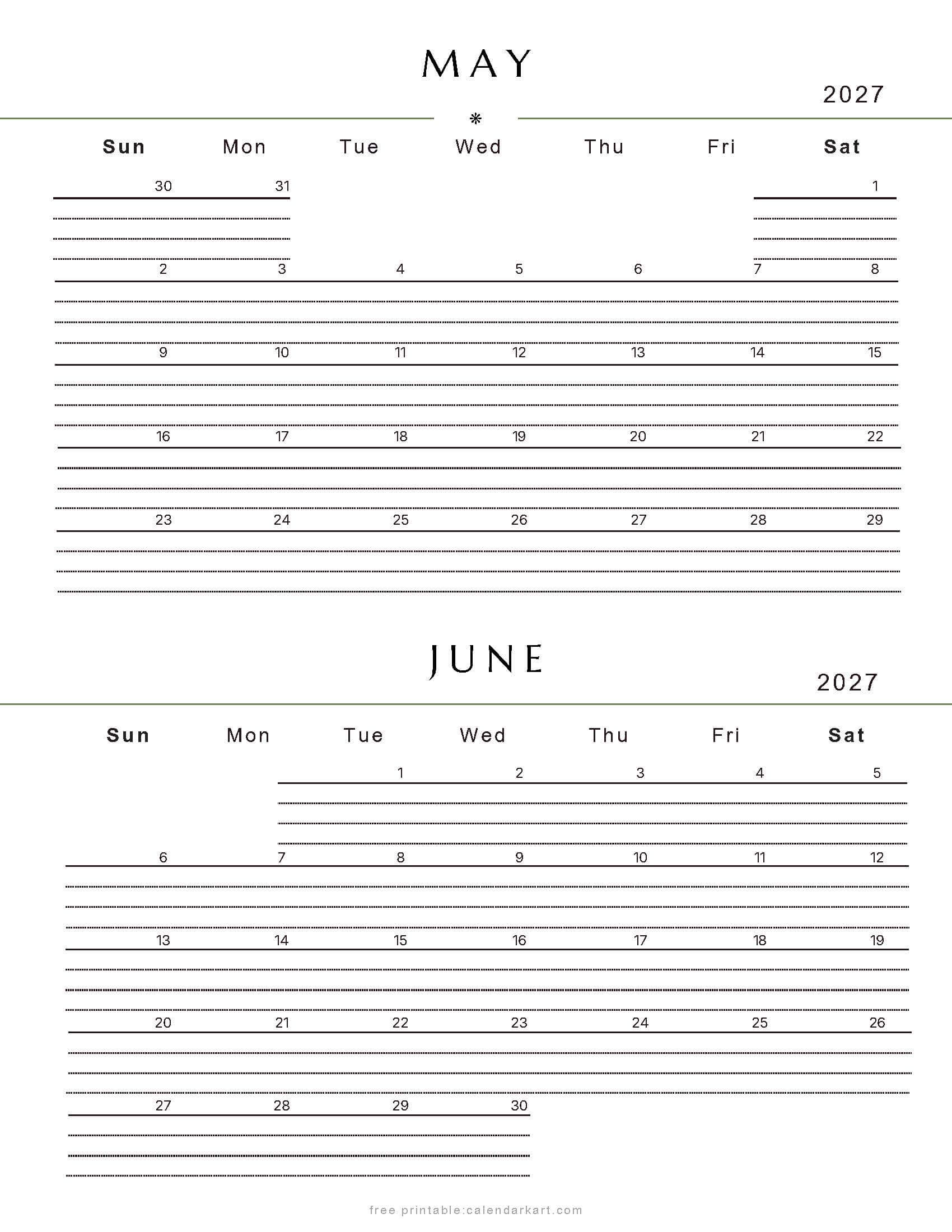 May-June Bi Monthly Calendar 2027 8