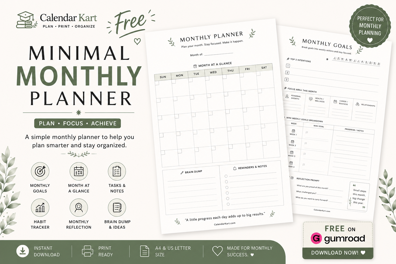 Minimal Monthly Planner