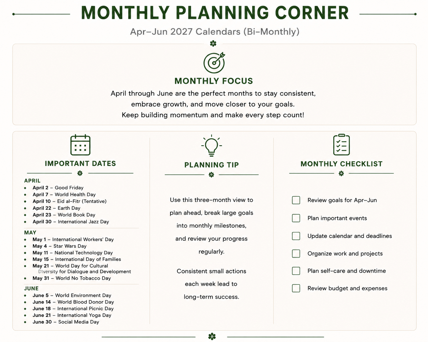 Monthly Focus Apr-Jun 2027