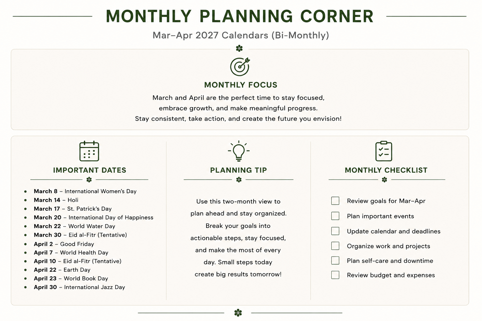 Monthly Focus Mar-Apr 2027