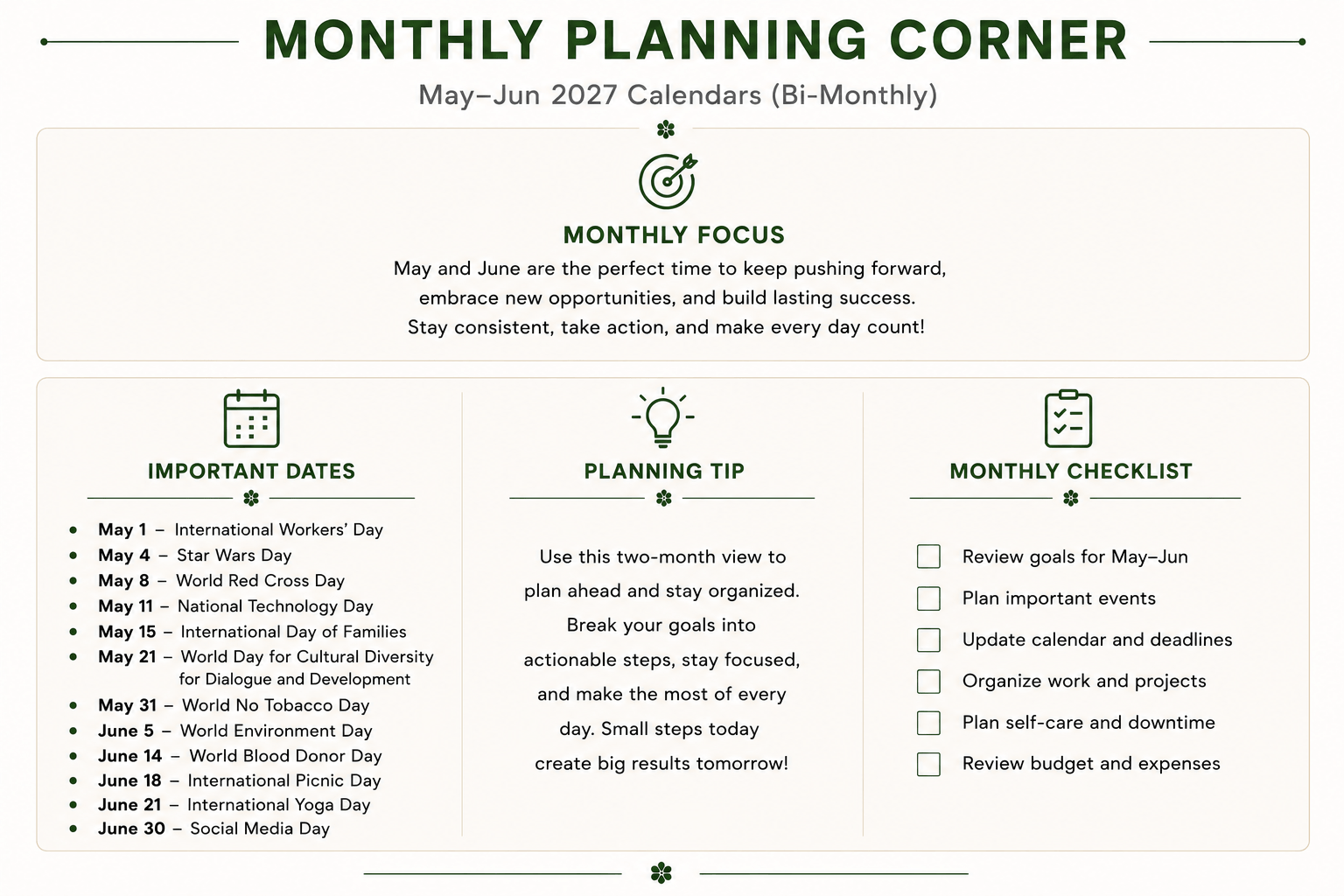 Monthly Focus May-Jun 2027