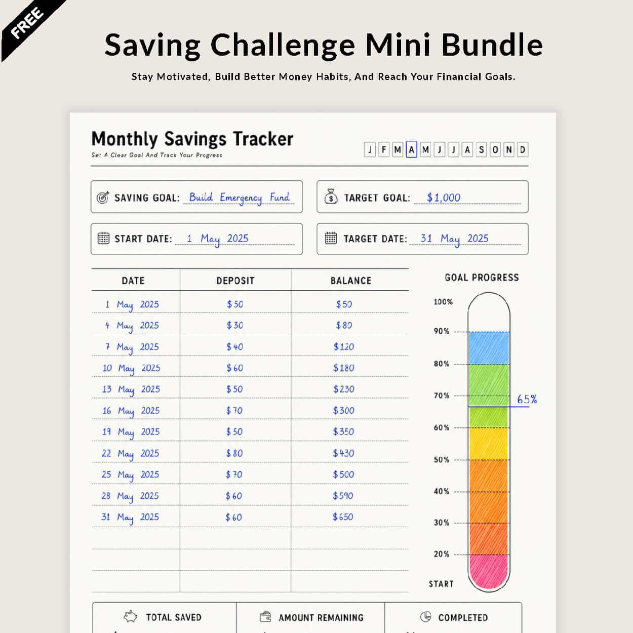 Saving Challenge Mini Bundle Thumbnail