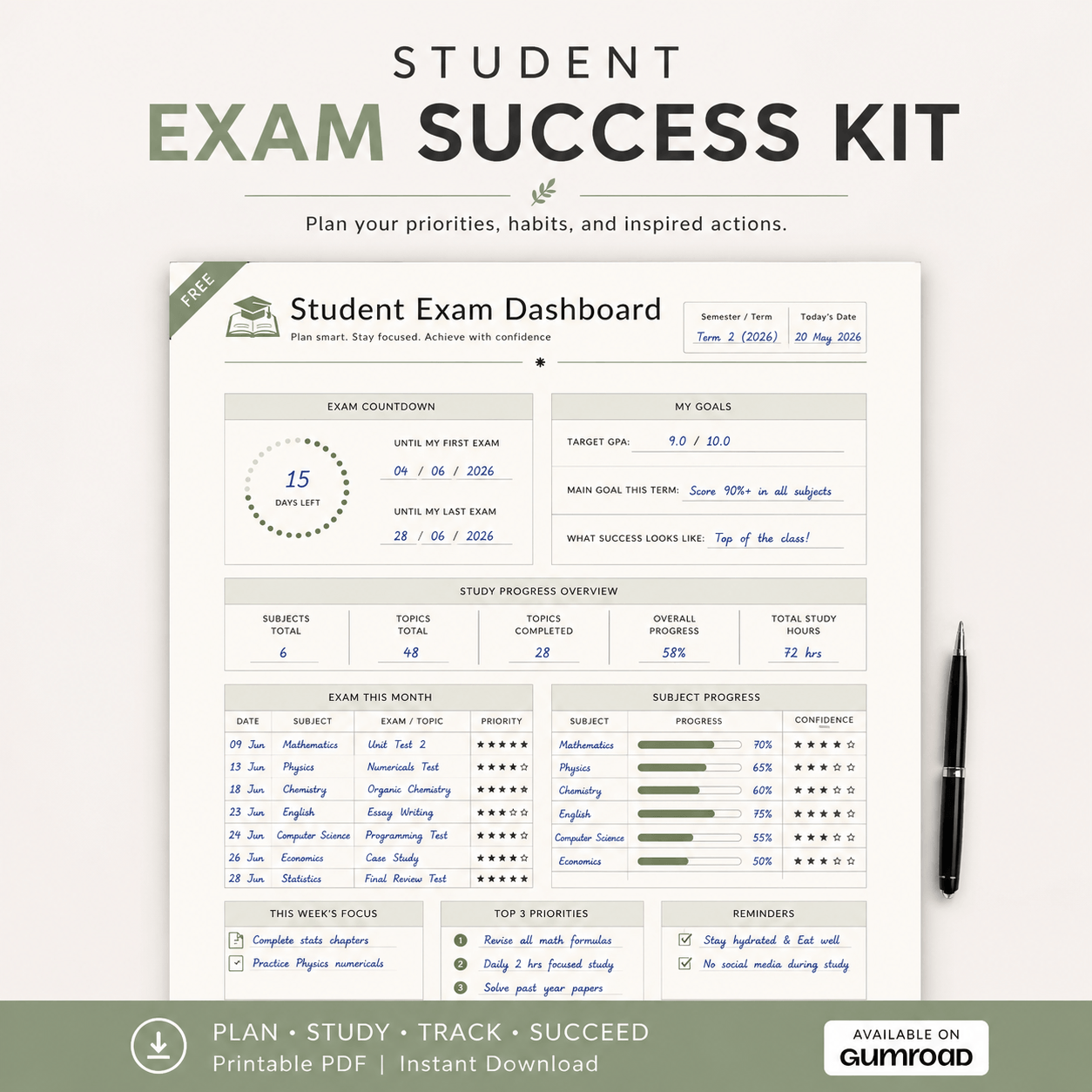 Student Planner Success Kit