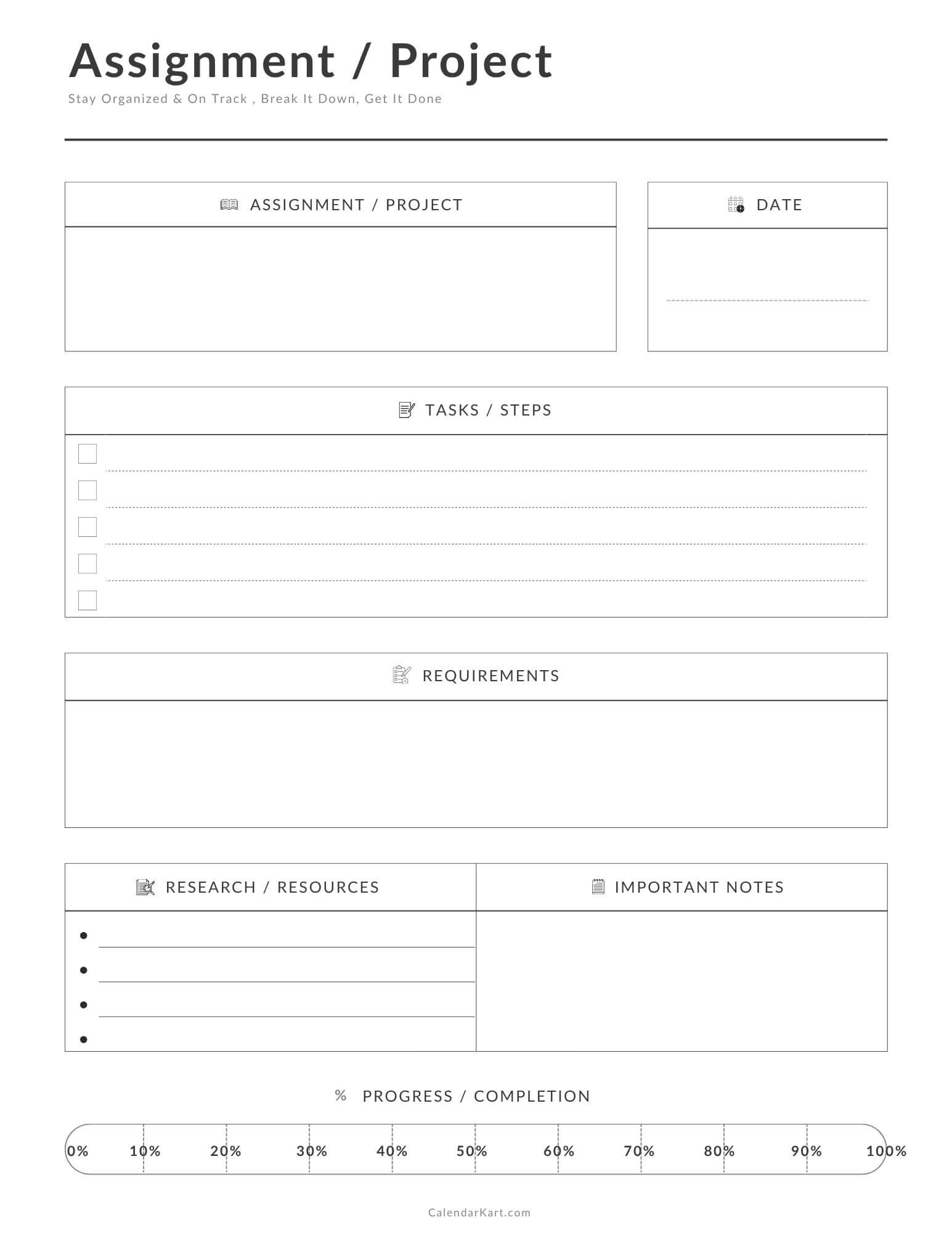 Free Printable Assignment _ Project