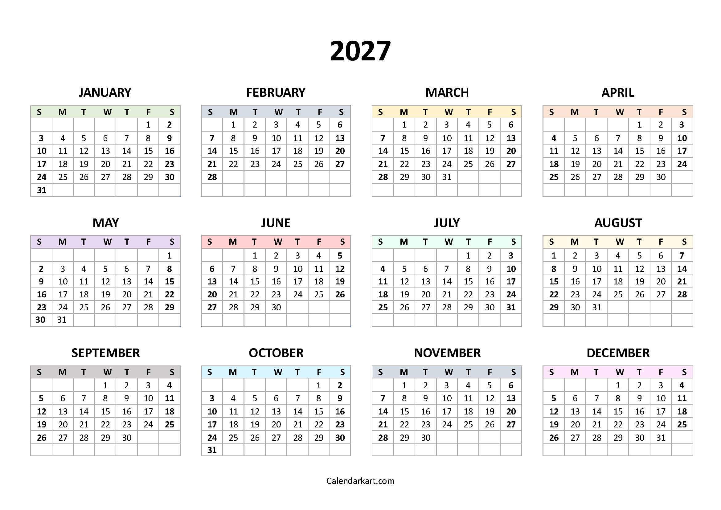 2027-Word-Calendar-Year