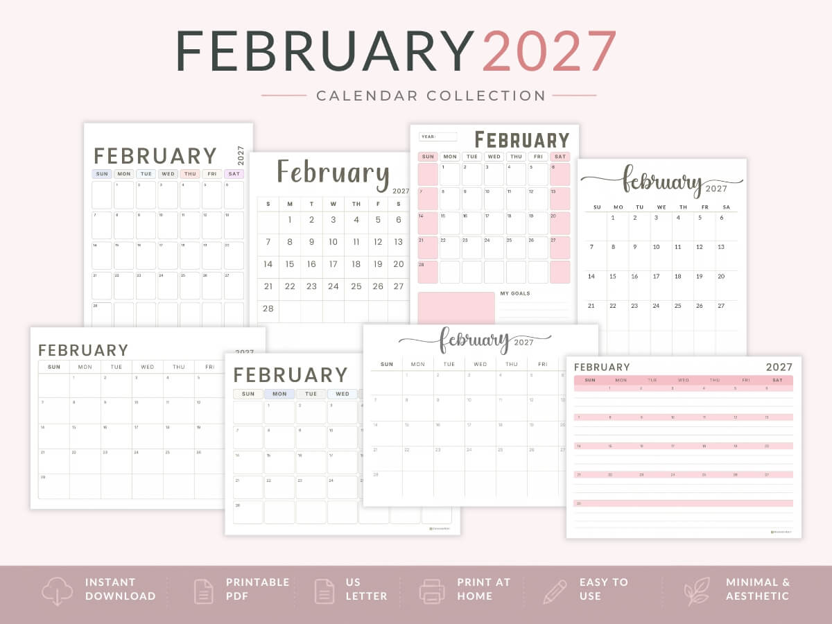 February 2027 Calendars Feature Image (1)