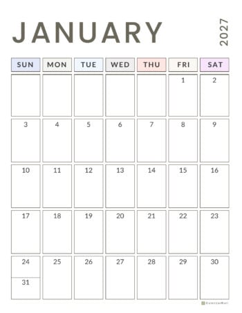 Fillable PDF Monthly Calendar Jan-Dec 2027 (3)