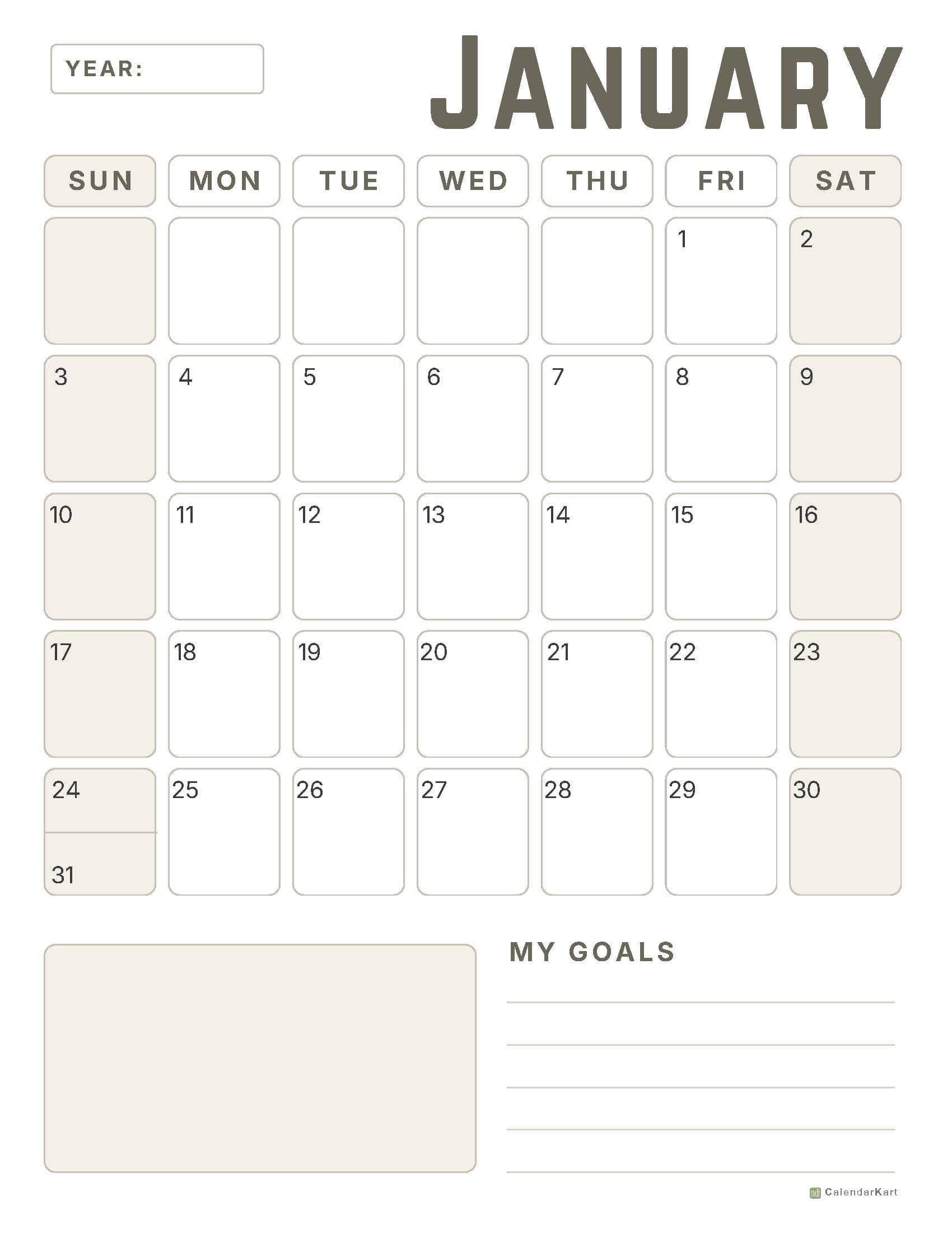 January 2027 Printable Calendar 7