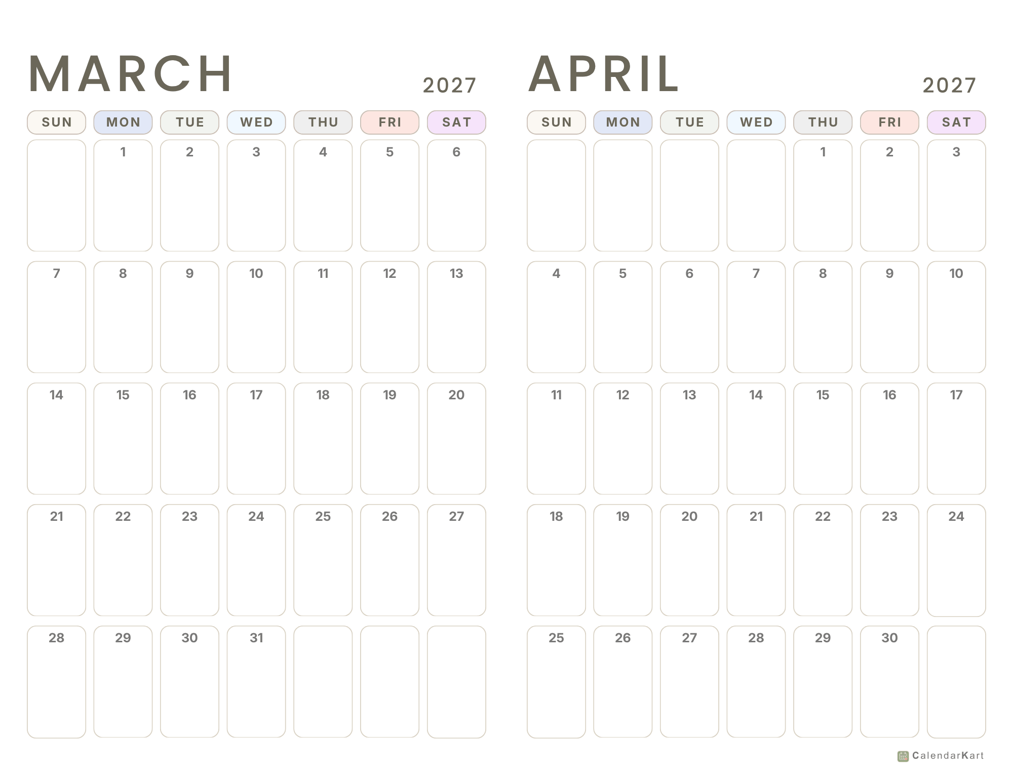 Mar-Apr BI Monthly 2027 Calendar 2