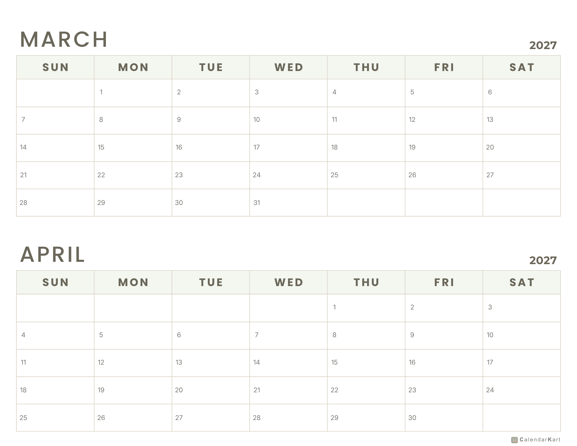 Mar-Apr BI Monthly 2027 Calendar 5