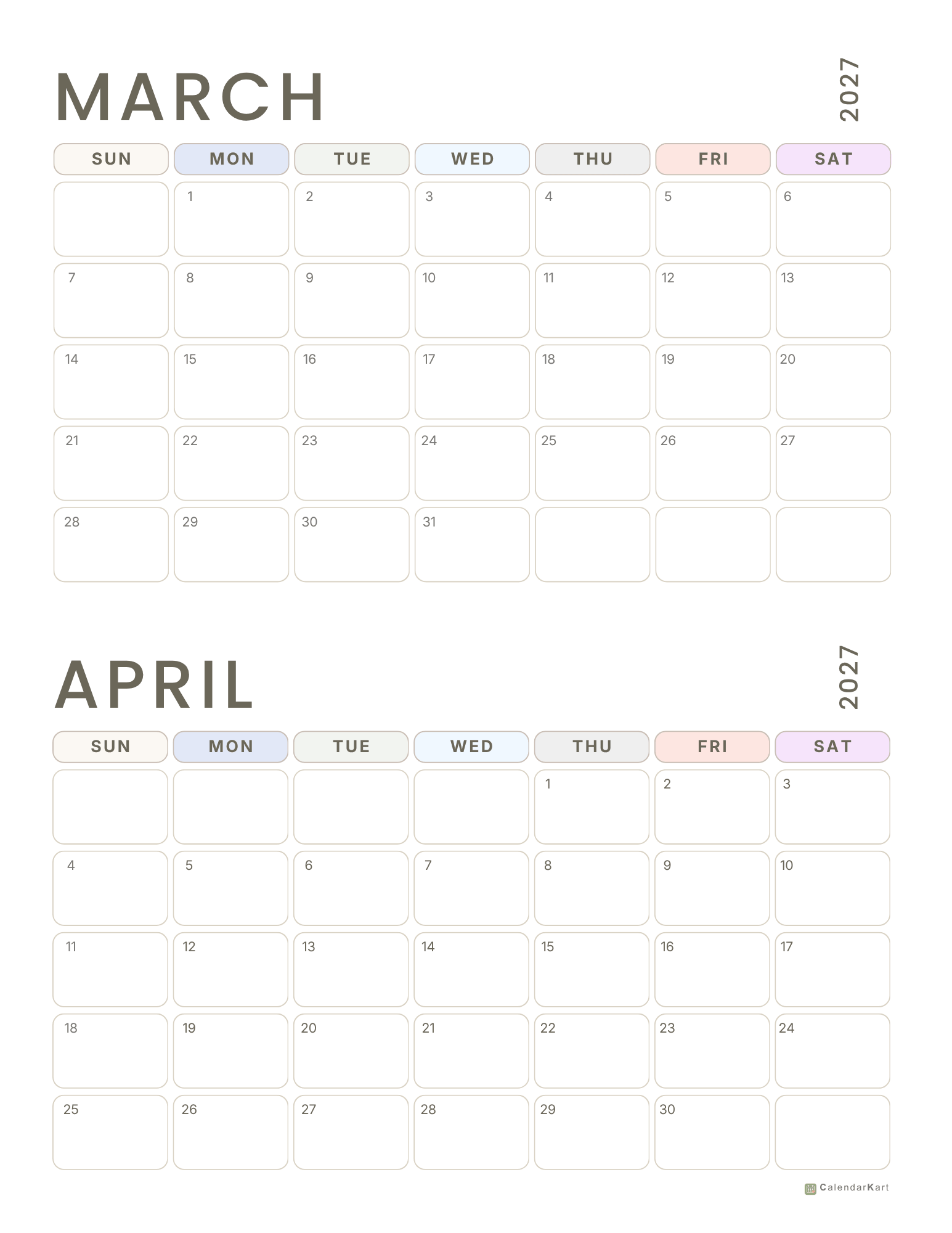 Mar-Apr BI Monthly 2027 Calendar 8