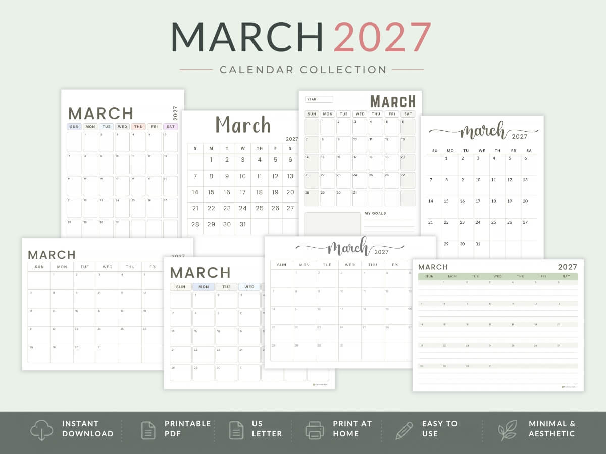 March 2027 Calendars Feature Image (1)