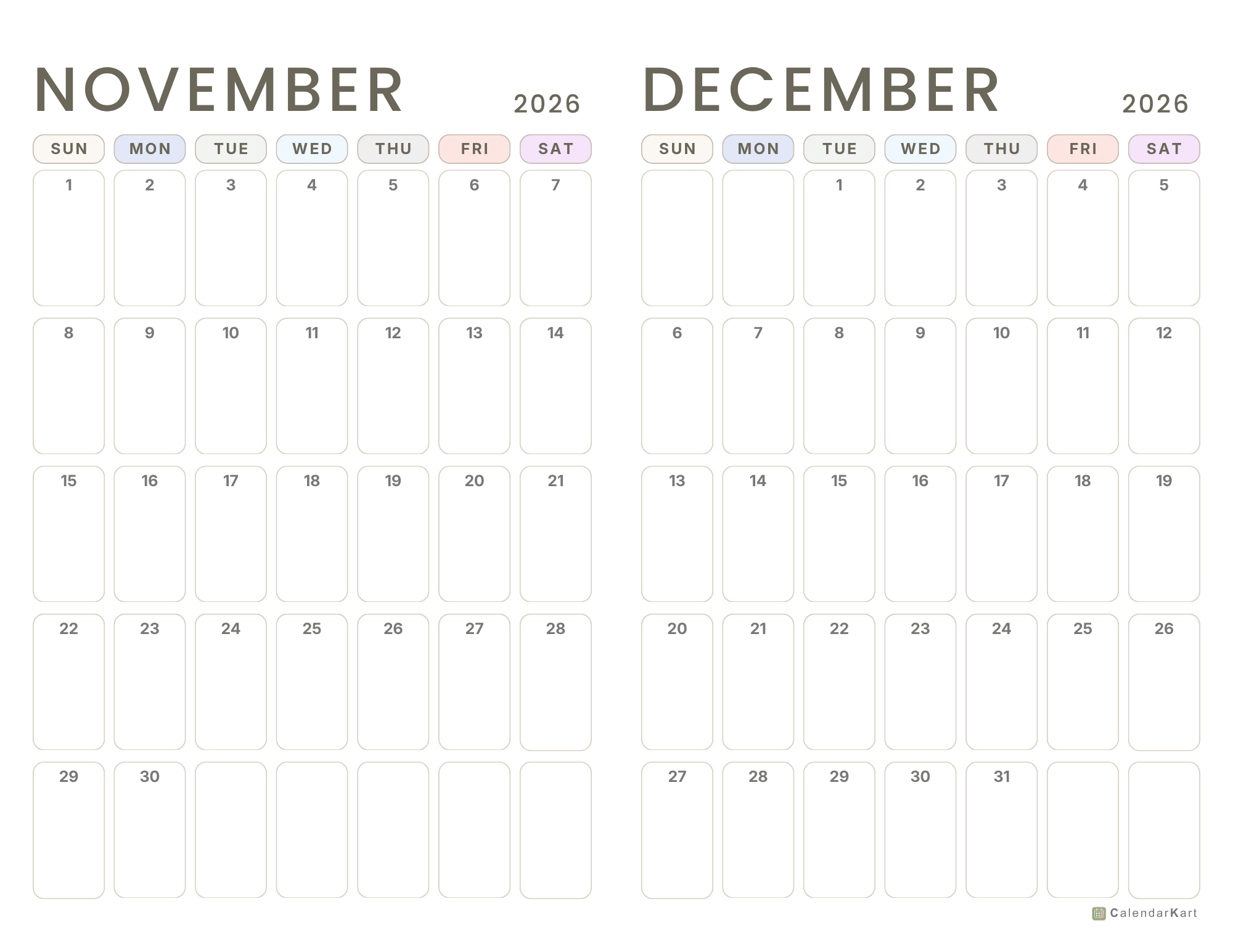 Nov-Dec 2026 BI monthly Calendars 8